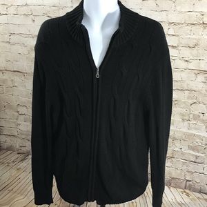 Croft & Barrow, full zip, black sweater. Size XL